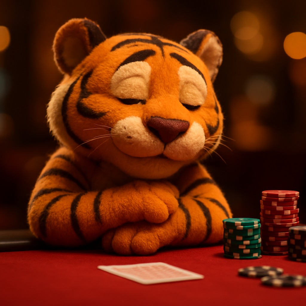 tk6666 গেমিং প্ল্যাটফর্মে মজা খুঁজতে বসা হাসিখুশি টাইগার শাবক